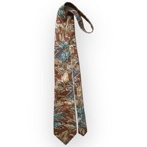 Oscar de la Renta Vintage 80s Deadstock "Silk Medallions" Rosy Beige Neck Tie